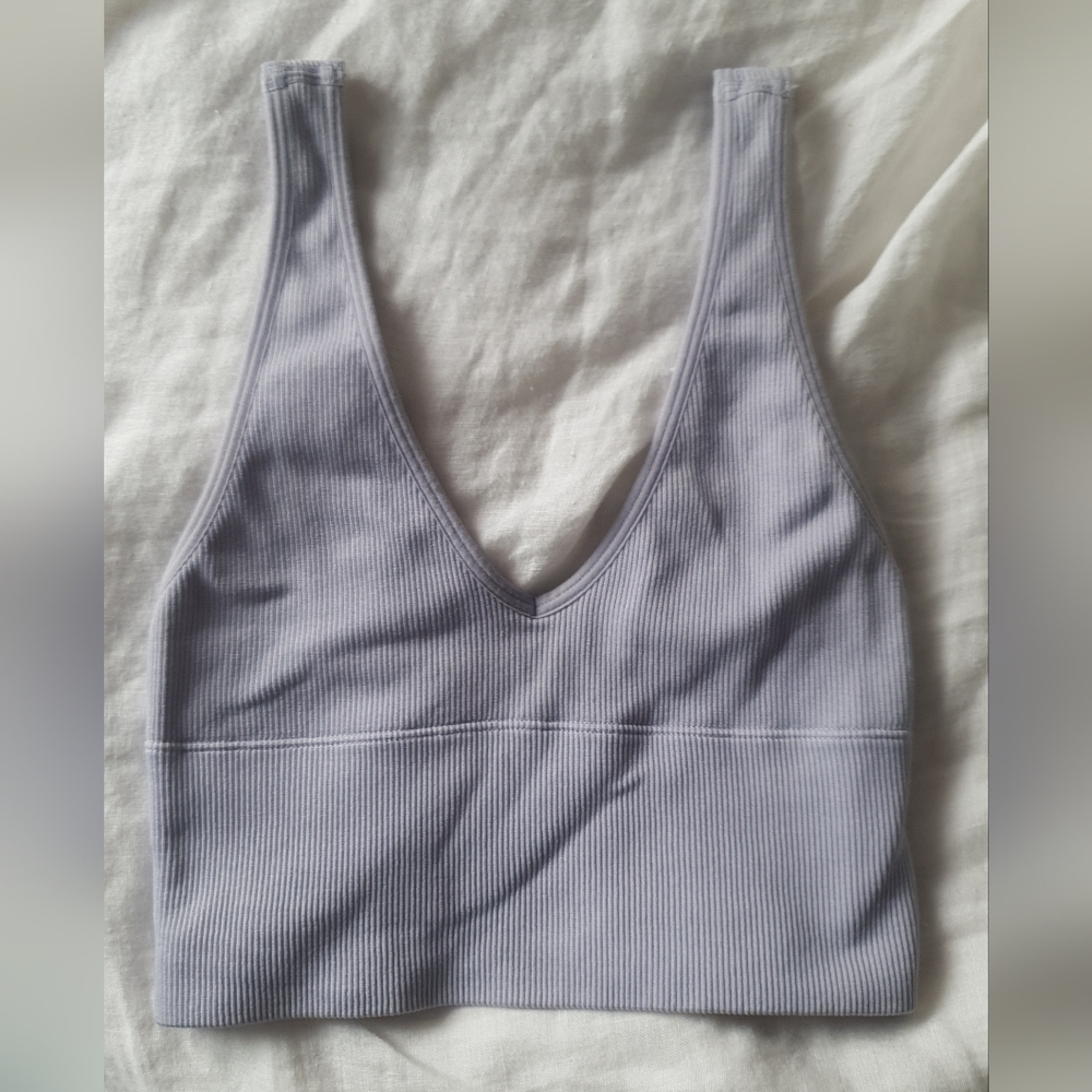 Ribbed V-Neck Bralette